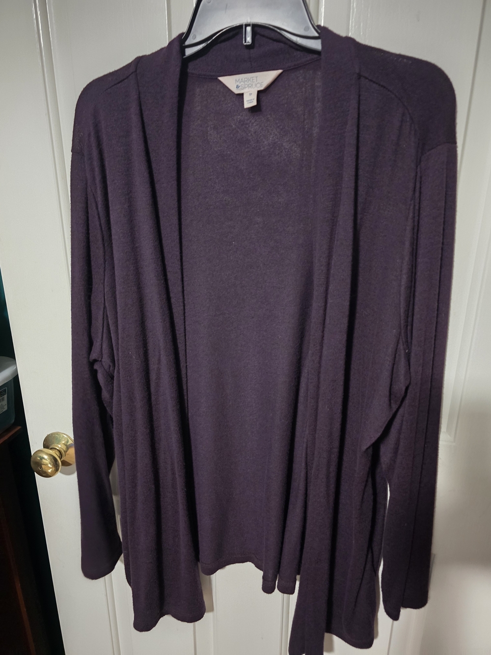 Market & Spruce Women's Open Front Plum Cardigan